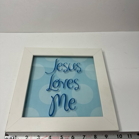 Jesus Loves Me, Sign, Frame, 10”x10” - Picture 5 of 6
